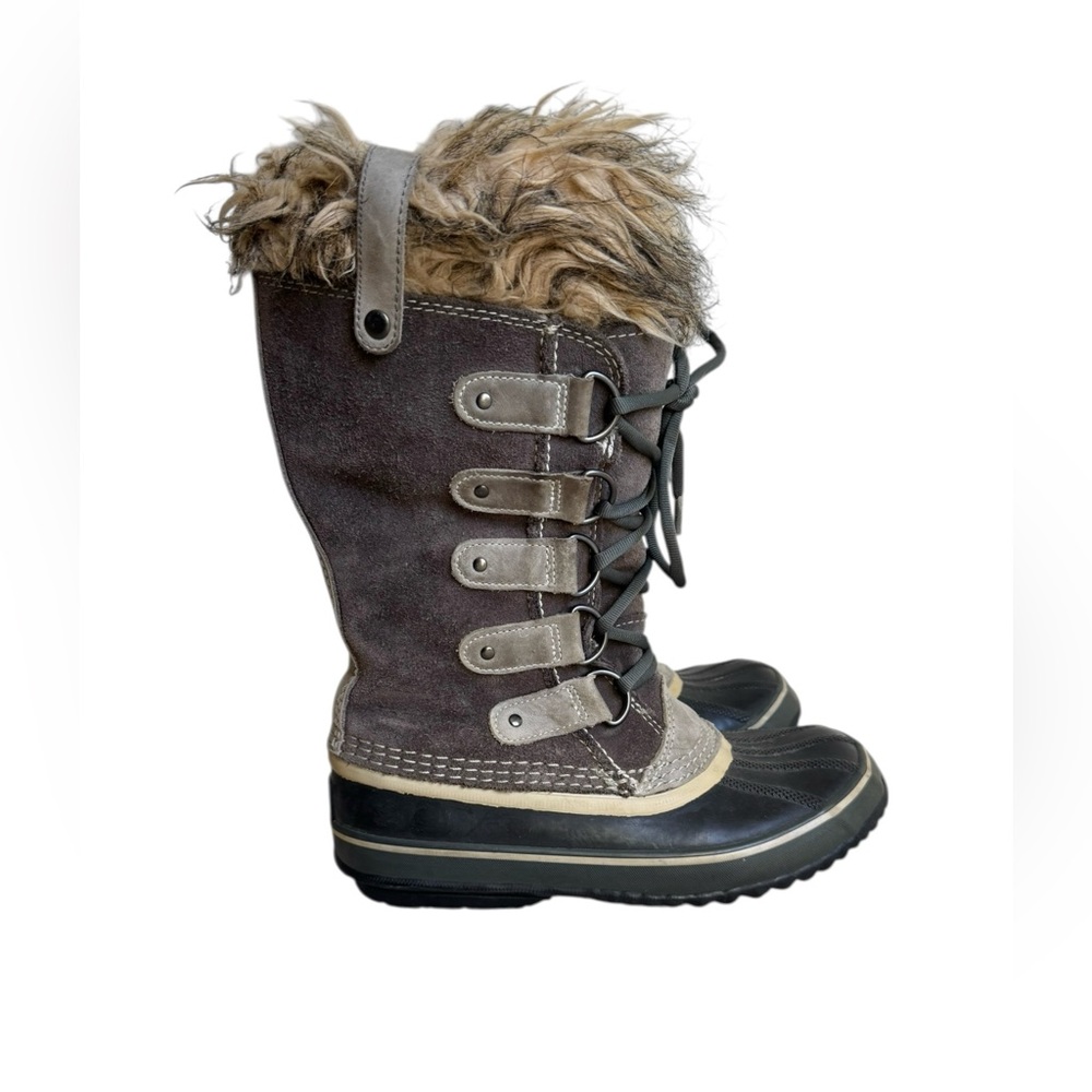 Sorel Joan of Arctic Fur Lined Waterproof Winter Snow Boots Womens 6 Brown